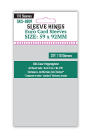 Sleeve Kings Card Sleeves: Euro 59x92mm, 110 / Pack Sleeve Kings Card Sleeves: Euro 59x92mm, 110 / Pack