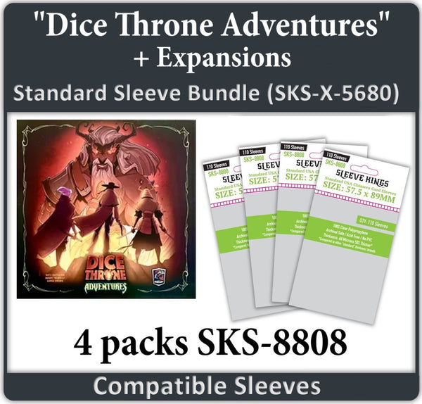 "Dice Throne Adventures" + Expansions Compatible Sleeve Bundle (8808 x 4) "Dice Throne Adventures" + Expansions Compatible Sleeve Bundle (8808 x 4)