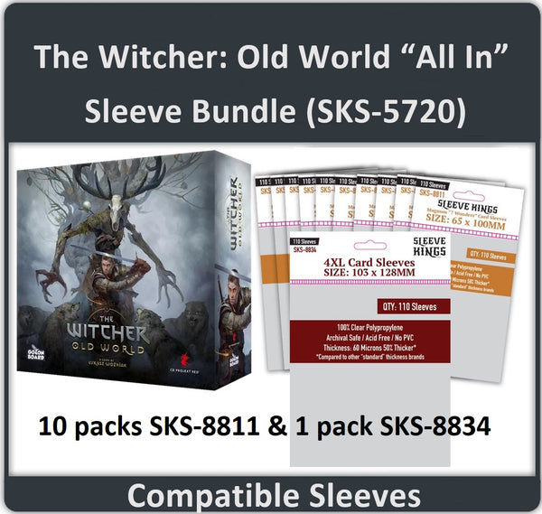 "The Witcher: Old World" (2023 Kickstarter) All-In Compatible Sleeve Bundle (8811 X 10 + 8834 X 1) "The Witcher: Old World" (2023 Kickstarter) All-In Compatible Sleeve Bundle (8811 X 10 + 8834 X 1)