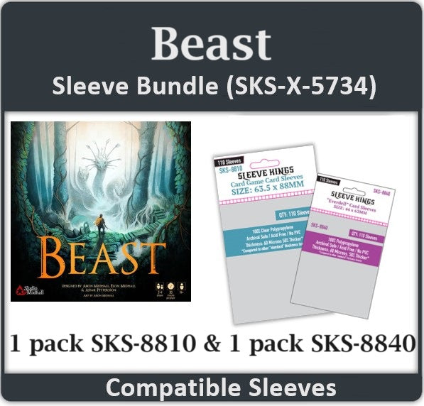 "Beast" Board Game Compatible Card Sleeve Bundle (8810 X 1 + 8840 X 1)