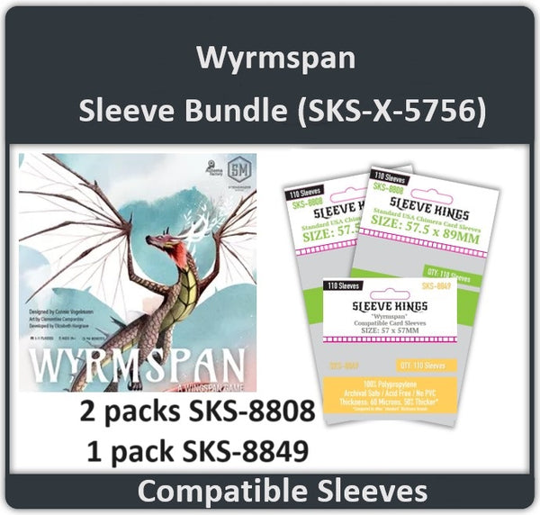 card sleeves for wyrmspan Wyrmspan" Compatible Card Sleeve Bundle (8808 x 2, 8849 x 1) – sleevekings