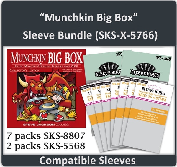 "Munchkin Big Box" Compatible Card Sleeve Bundle (8807 x 7 + 5568 x 2