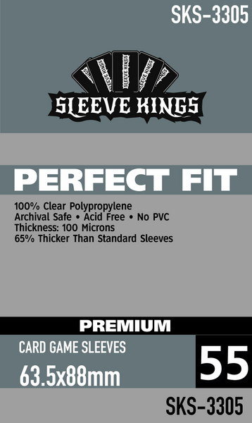 Perfect Fit Premium Card Game Sleeves (63.5x88mm) -55 Pack, 100 Microns.  SKS-3305