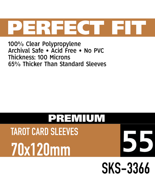 Perfect Fit Premium Tarot Card Sleeves (70x120mm) -55 Pack, 100 Microns  SKS-3366