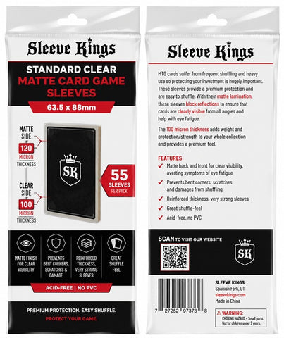Standard Clear Matte Card Game Sleeve (63.5x88mm) 55 Pack (SKS-7705) PREORDER
