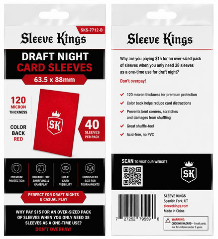 Draft Night RED Card Game Sleeve (63.5x88mm) 40 Pack (SKS-7712-B) PREORDER