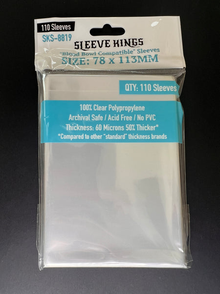 "Blood Bowl" Compatible Sleeves (78x113mm) 110 Pack, 60 Micron, SKS-8819 "Blood Bowl" Compatible Sleeves (78x113mm) 110 Pack, 60 Micron, SKS-8819