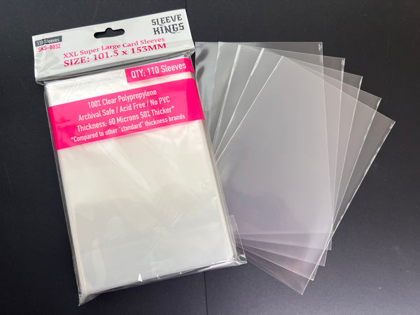 XXL Super Large Game Card Sleeves (101.5x153mm) 110 Pack, 60 