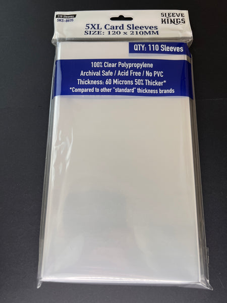 5XL Game Card Sleeves (120x210mm) 110 Pack, 60 Micron, SKS-8835 – sleevekings