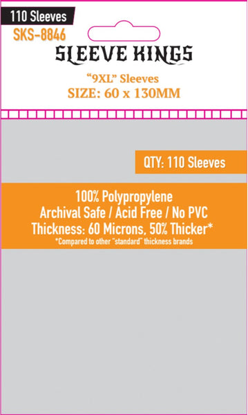 fluxx card sleeve size 9XL Game Card Sleeves (60x130mm) 110 Pack, 60 Microns, SKS-8846