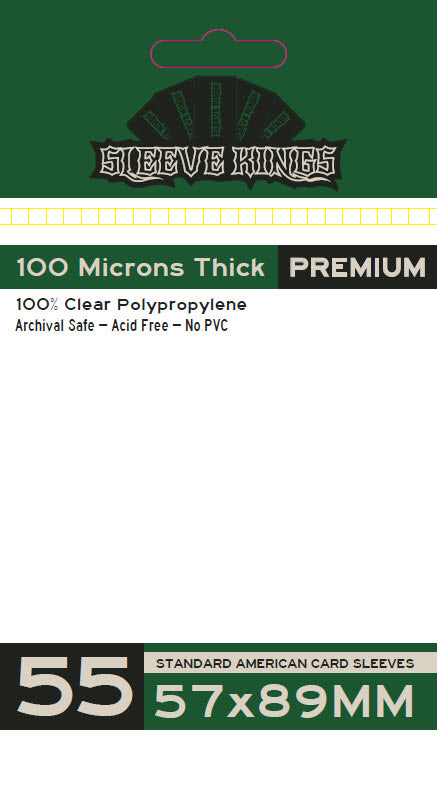 Premium Standard American Card Sleeves (57x89mm) 55 Pack, 100 Micron, SKS-9903