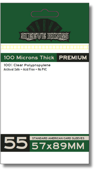 Premium Standard American Card Sleeves (57x89mm) 55 Pack, 100 Micron, sleevekings Premium Standard American Card Sleeves (57x89mm) 55 Pack, 100 Micron, sleevekings