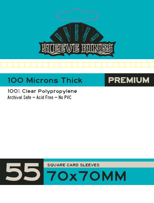 Premium Square Card Sleeves (70x70mm) 55 Pack, 100 Micron, SKS-9965