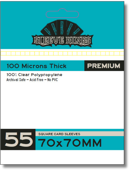 Sleeve Kings - Premium Square Card Sleeves (55 Sleeves) 70mm x 70mm Sleeve Kings - Premium Square Card Sleeves (55 Sleeves) 70mm x 70mm