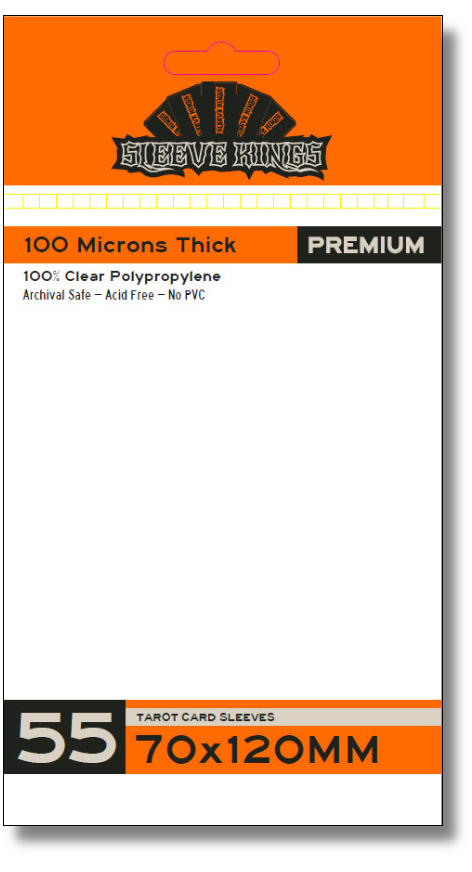 Premium "Tarot" Card Sleeves (70x120mm) 55 Pack, 100 Micron, SKS-9966
