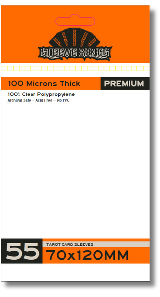 Premium "Tarot" Card Sleeves (70x120mm) 55 Pack, 100 Micron, SKS-9966 sleevekings Premium "Tarot" Card Sleeves (70x120mm) 55 Pack, 100 Micron, SKS-9966 sleevekings