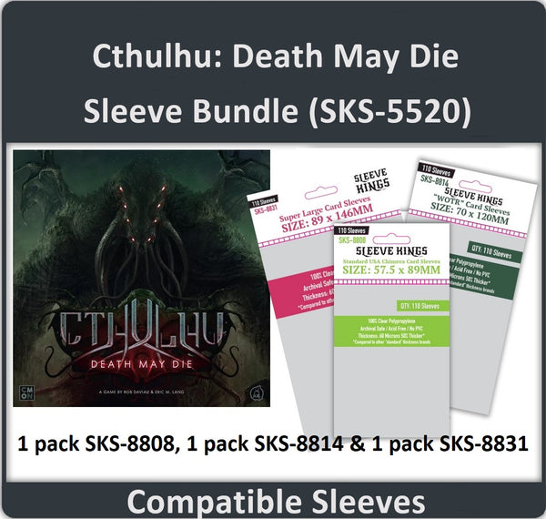 "Cthulhu: Death May Die" Compatible Sleeve Bundle (8808 X 1 + 8814 X 1 + 8831 X 1) "Cthulhu: Death May Die" Compatible Sleeve Bundle (8808 X 1 + 8814 X 1 + 8831 X 1)