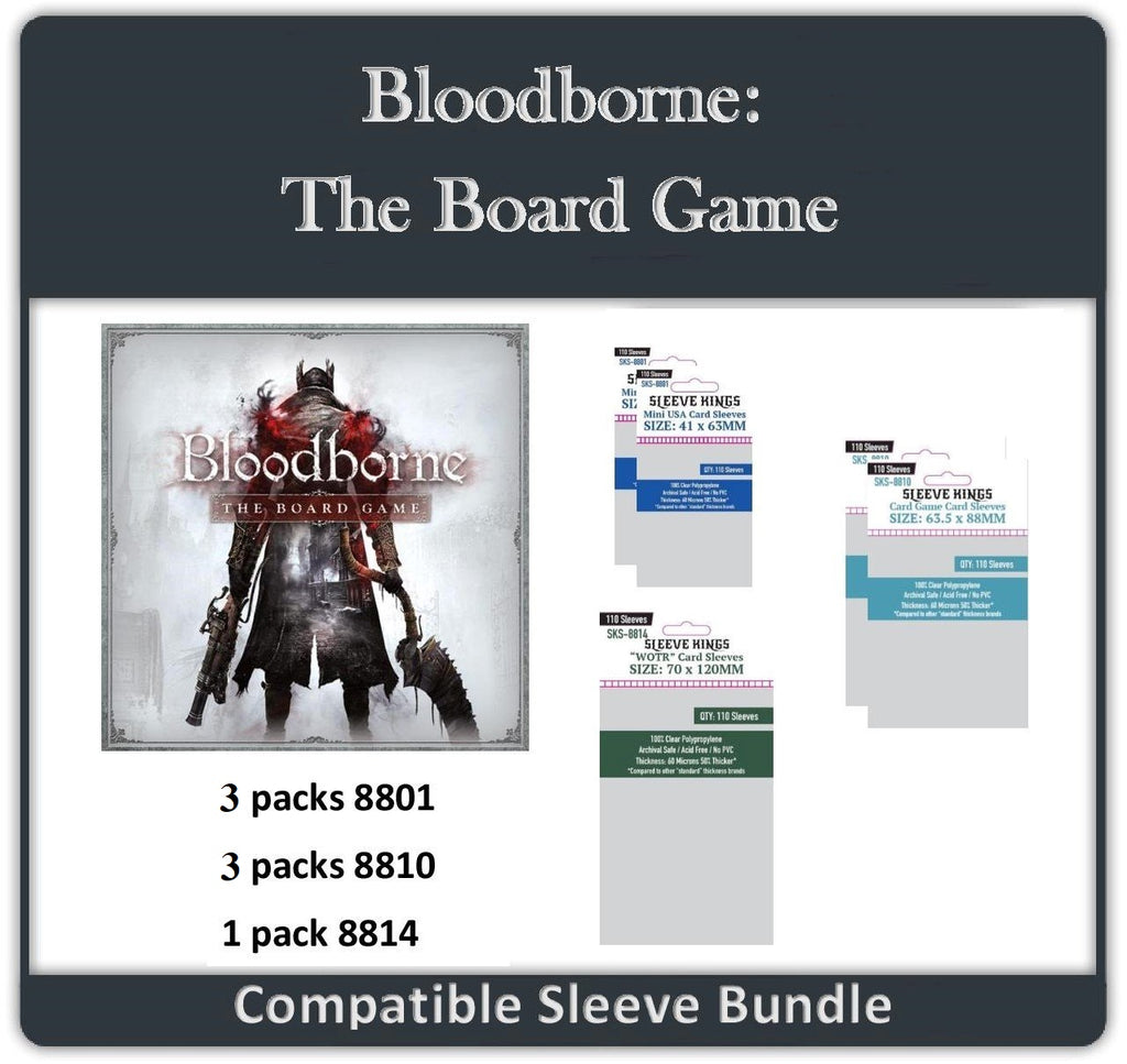 "Bloodborne: The Board Game" Compatible Sleeve Bundle (8801 X 3 + 8810 X 3 + 8814 X 1)