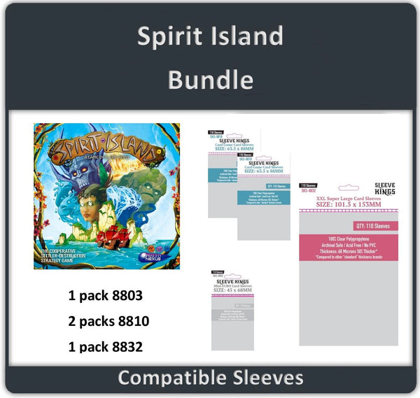 fireball island card sleeves "Spirit Island" Compatible Sleeve Bundle (8803 X 1 + 8810 X 2 + 8832 X 1)
