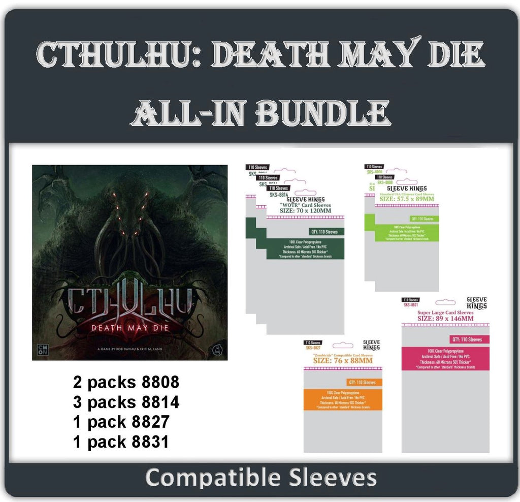 "Cthulhu: Death May Die" All-In Compatible Sleeve Bundle (8808 X 2 + 8814 X 3 + 8827 X 1 + 8831 X 1)