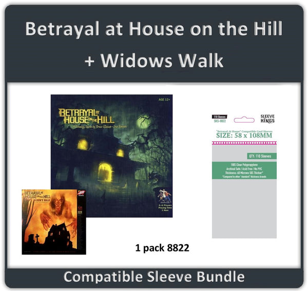 "Betrayal At House On The Hill +Widows Walk" 1st & 2nd Edition Compatible Sleeve Bundle (8822 X 1) "Betrayal At House On The Hill +Widows Walk" 1st & 2nd Edition Compatible Sleeve Bundle (8822 X 1)