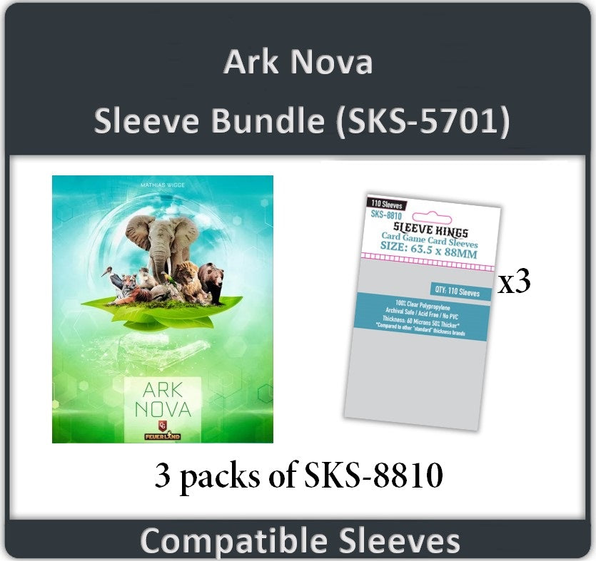 "Ark Nova" Board Game Compatible Card Sleeve Bundle (SKS-8810 X 3)