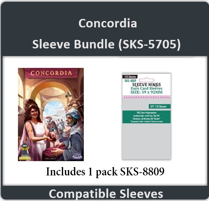 "Concordia" Board Game Compatible Card Sleeve Bundle (8809 x 1)