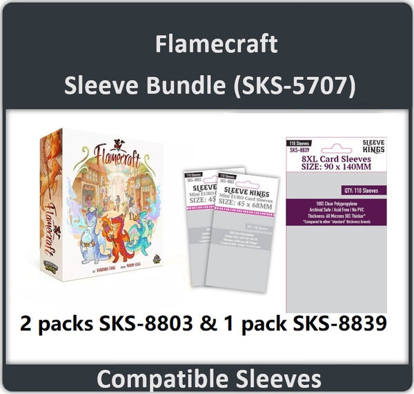 "Flamecraft" Board Game Compatible Card Sleeve Bundle (8803 X 2 + 8839 X 1) "Flamecraft" Board Game Compatible Card Sleeve Bundle (8803 X 2 + 8839 X 1)