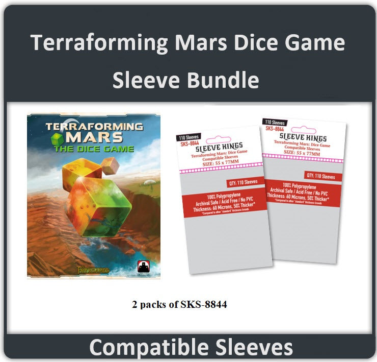 "Terraforming Mars Dice Game" Compatible Card Sleeve Bundle (8844 X 2)