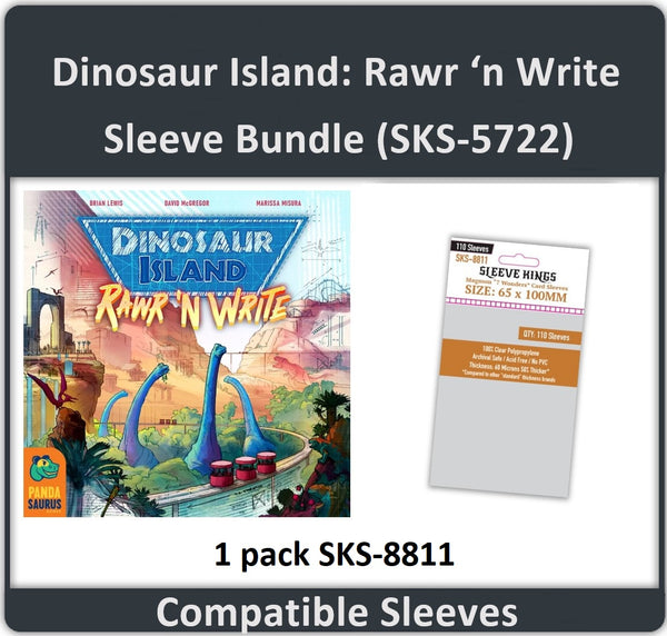 Dinosaur Island: Rawr 'n Write" Compatible Card Sleeve Bundle (8811 X sleevekings Dinosaur Island: Rawr 'n Write" Compatible Card Sleeve Bundle (8811 X sleevekings