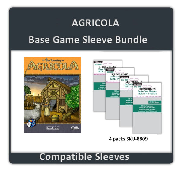 viticulture card sleeve size "Agricola" Base Game Compatible Sleeve Bundle (8809 X 4)