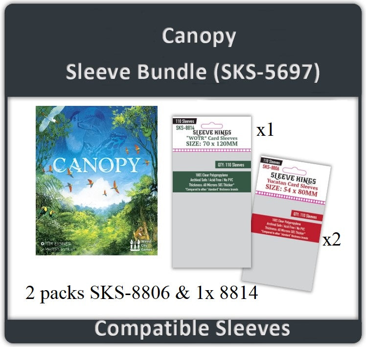 "Canopy" Board Game Compatible Sleeve Bundle (8806 X 2 + 8814 X 1)