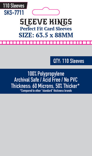 Perfect Fit Internal (Inner) Card Sleeves (63.5x88mm) 110 Pack, 60 Microns, SKS-7711 Perfect Fit Internal (Inner) Card Sleeves (63.5x88mm) 110 Pack, 60 Microns, SKS-7711