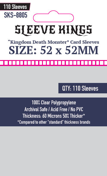 "Kingdom Death Monster" Game Card Sleeves (52x52mm) 110 Pack, 60 Micron, SKS-8805