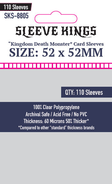 Kingdom Death Monster Card Sleeves ( 52mm x 52mm ) Kingdom Death Monster Card Sleeves ( 52mm x 52mm )
