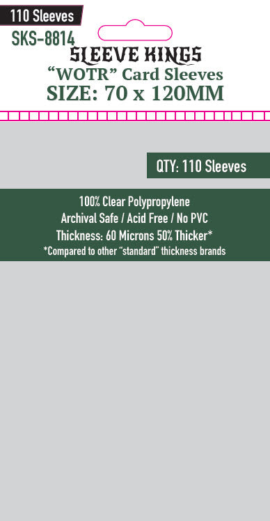 "WOTR" Card Sleeves (70x120mm) 110 Pack, 60 Micron, SKS-8814