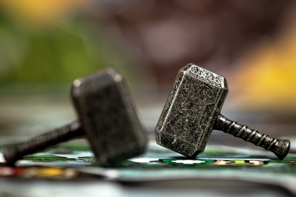 Player Token: Grey/Black Color Hammer In Metal Alloy