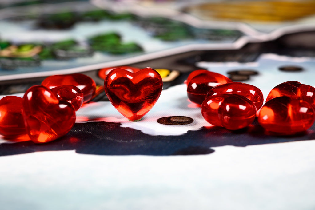Translucent Plastic 10-pack Resource Tokens: Heart