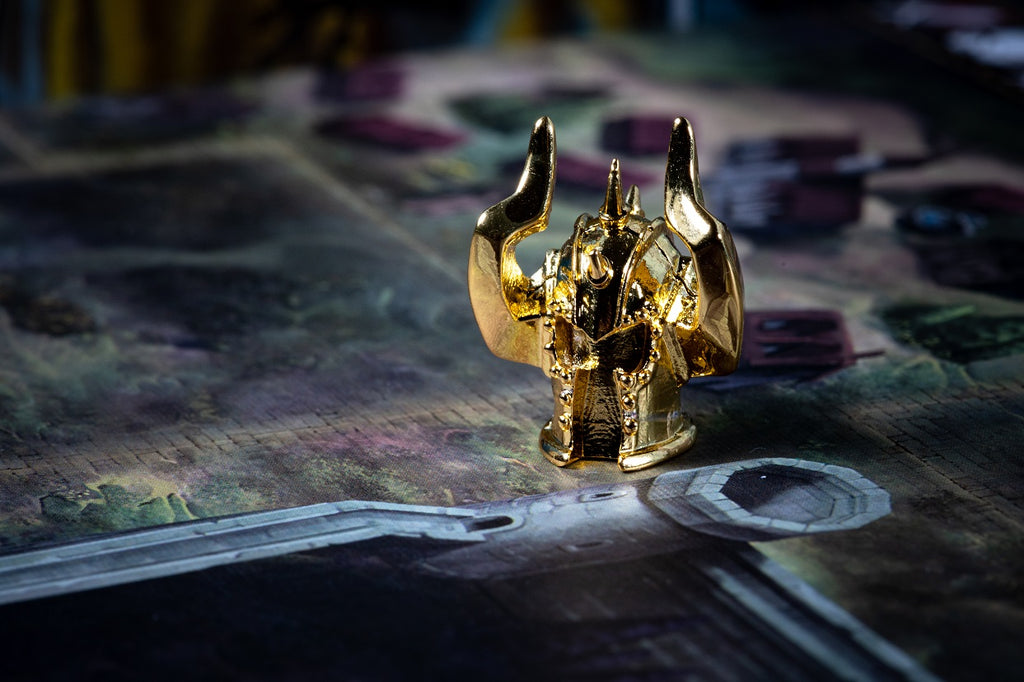 Player Token: Gold Color Helmet In Metal Alloy