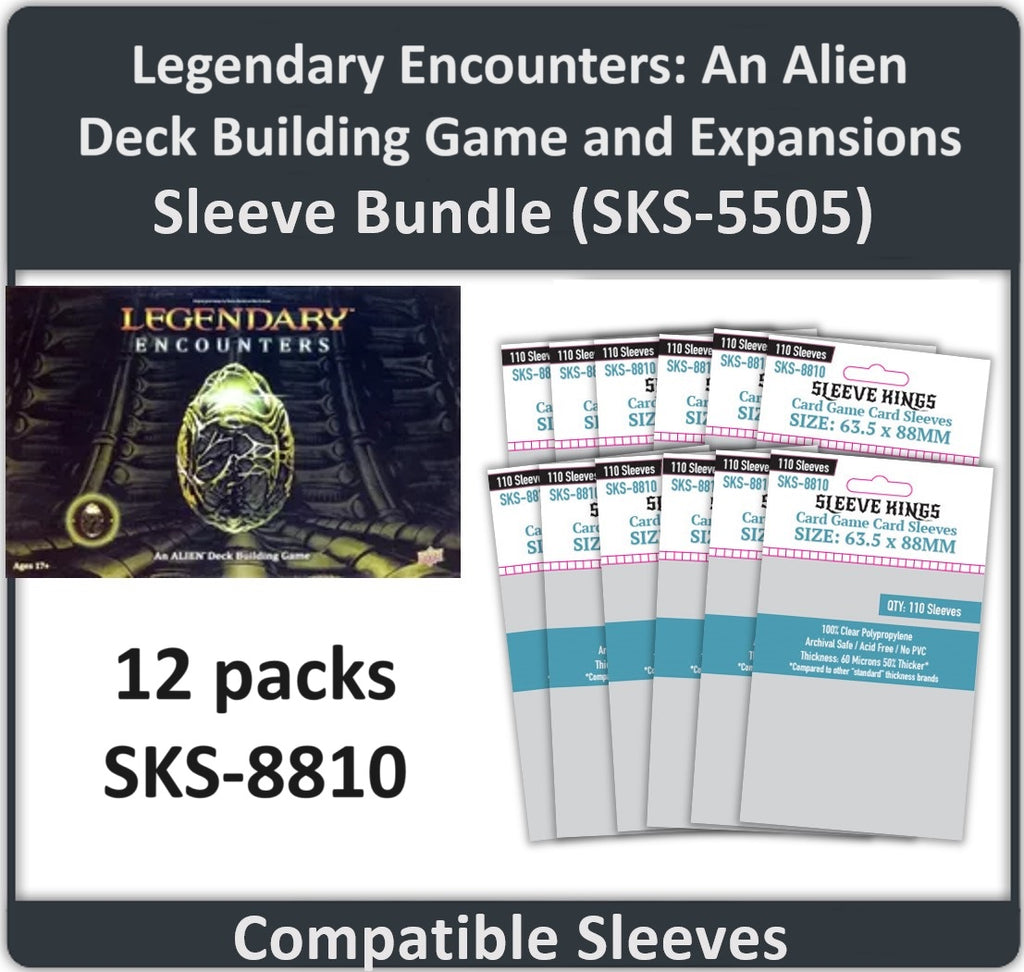 "Legendary Encounters: Alien Deck Building Game + Expansion" Compatible Sleeve Bundle (8810 X 12)