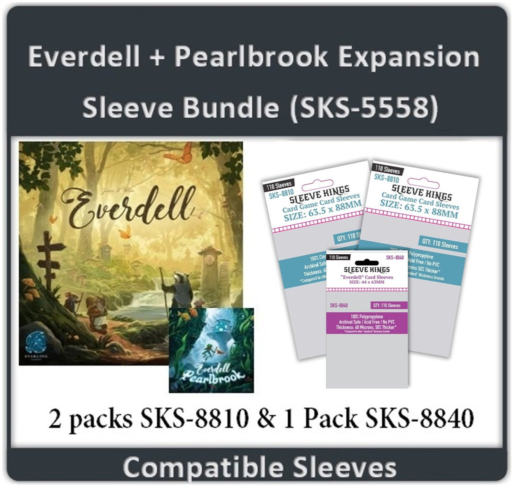 "Everdell + Pearlbrook" Expansion Compatible Card Sleeve Bundle (8810 X 2 + 8840 X 1) "Everdell + Pearlbrook" Expansion Compatible Card Sleeve Bundle (8810 X 2 + 8840 X 1)