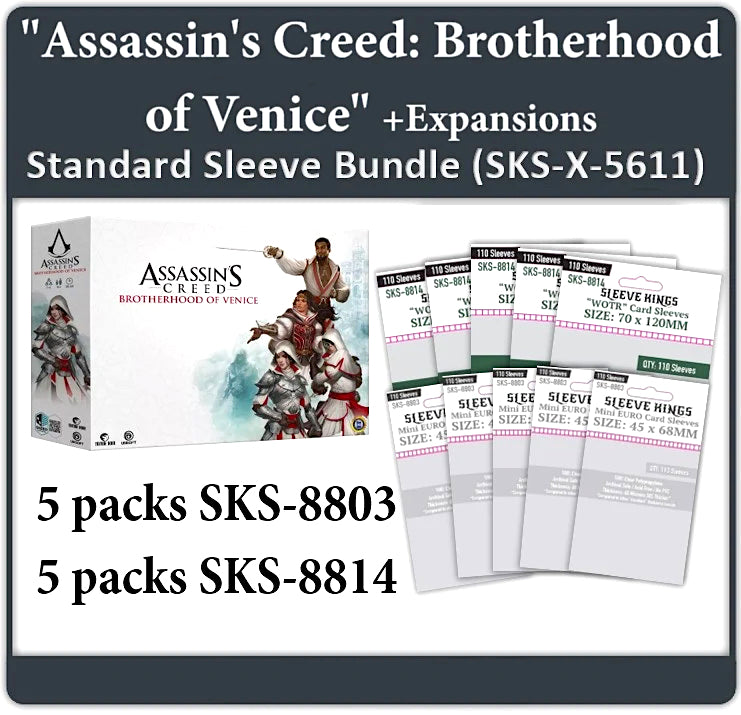 "Assassin's Creed: Brotherhood of Venice" + Expansions Compatible Sleeve Bundle (8803 X 5 + 8814 X 5)