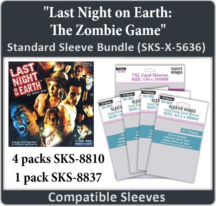 Last Night on Earth: The Zombie Game + Expansions Compatible Sleeve Bundle (8810 x 4, 8837 x 1) Last Night on Earth: The Zombie Game + Expansions Compatible Sleeve Bundle (8810 x 4, 8837 x 1)