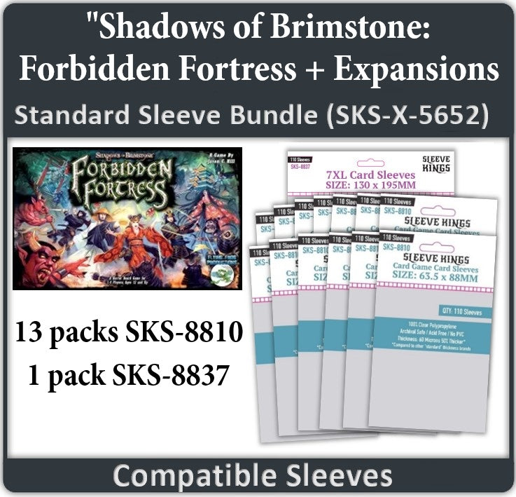 Sleeve Kings - Sleeve Bundle - Shadow of Brimstone: Forbidden Fortress & Expansions Sleeve Kings - Sleeve Bundle - Shadow of Brimstone: Forbidden Fortress & Expansions