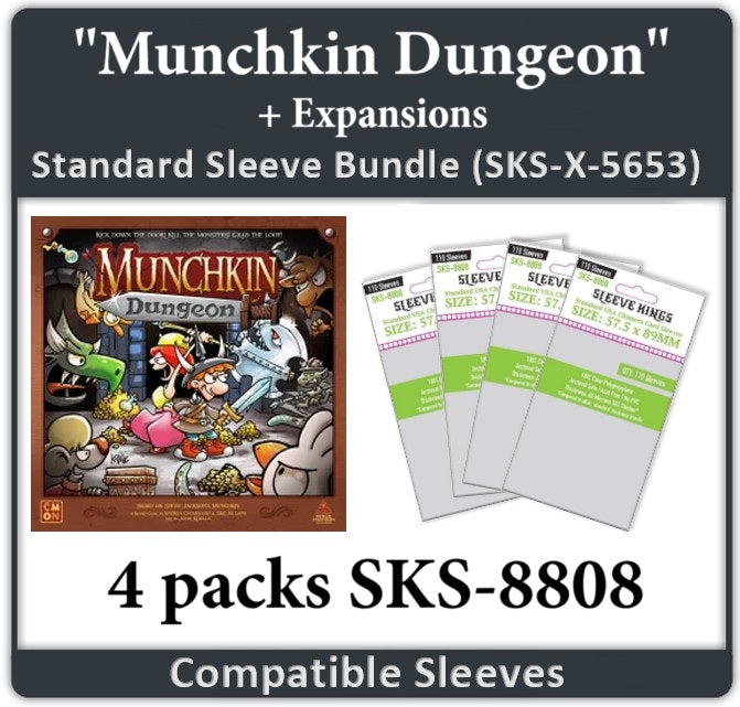 munchkin doors and treasures card sleeves Munchkin Dungeon All In Compatible Sleeve Bundle (8808 X 4)