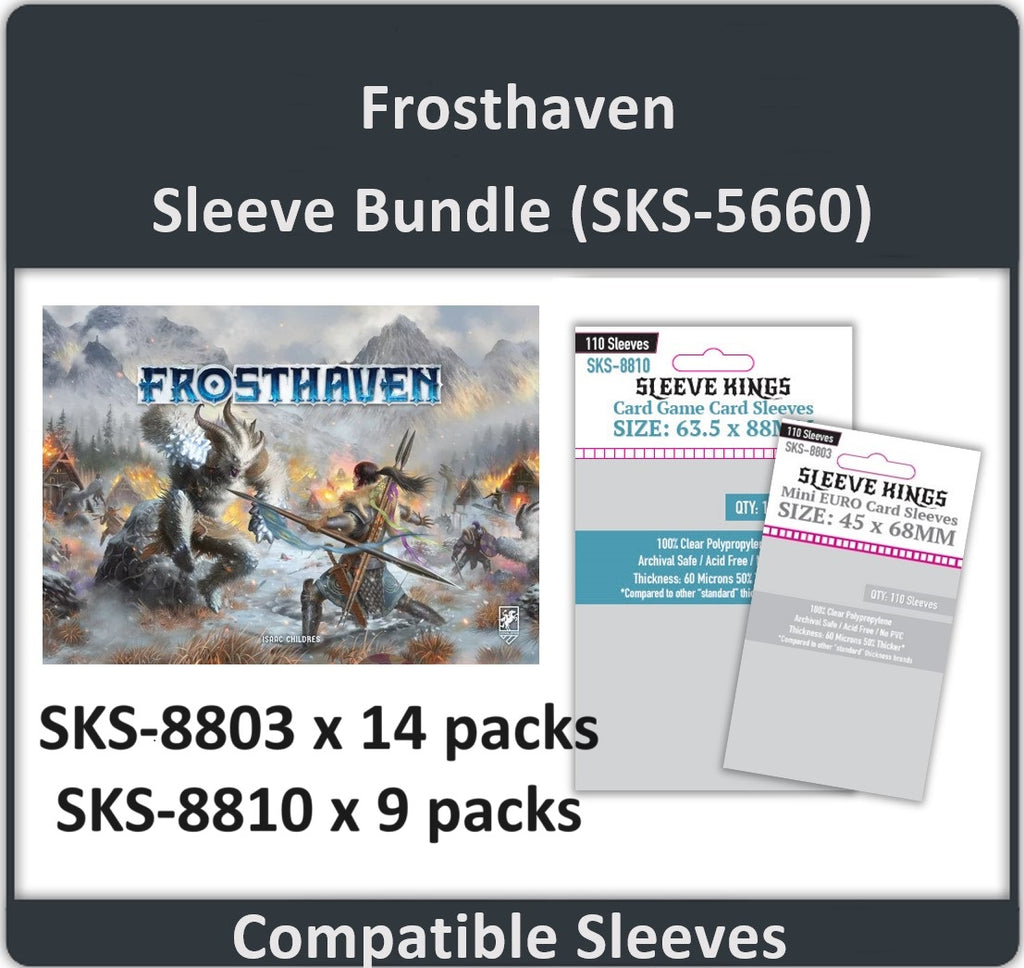 "Frosthaven Board Game" Compatible Card Sleeve Bundle (8803 X 14, 8810 X 9, 8838 X 1)