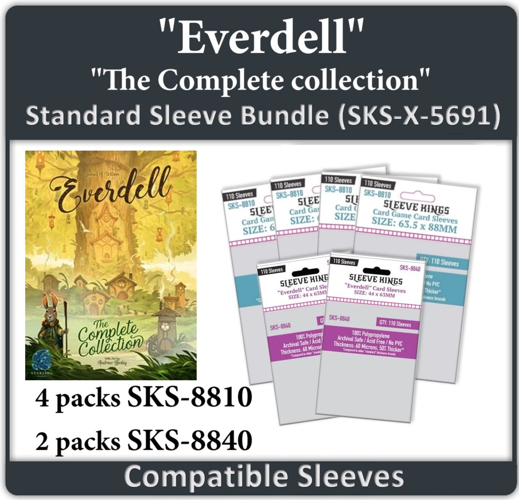 "Everdell The Complete Collection" Compatible Sleeve Bundle (8810 X 4 + 8840 X 2) "Everdell The Complete Collection" Compatible Sleeve Bundle (8810 X 4 + 8840 X 2)