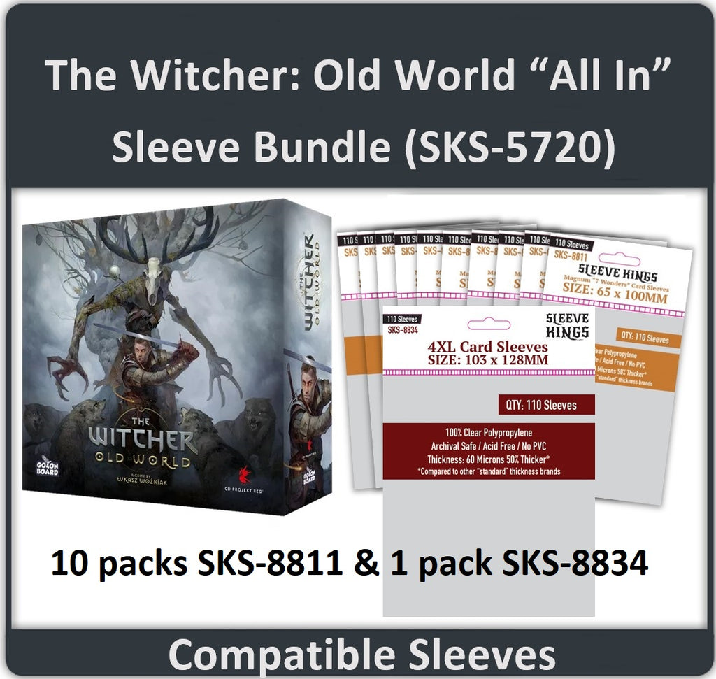"The Witcher: Old World" (2023 Kickstarter) All-In Compatible Sleeve Bundle (8811 X 10 + 8834 X 1)