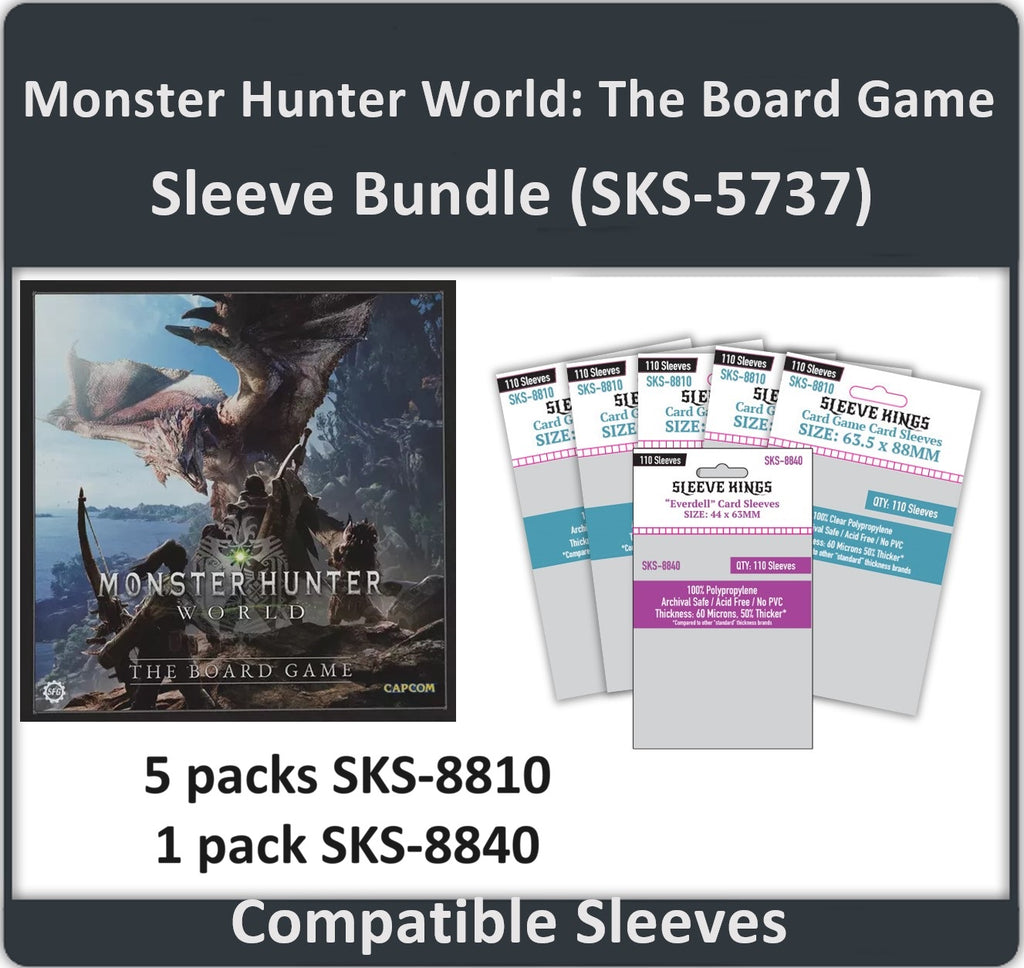 "Monster Hunter World: The Board Game" Compatible Card Sleeves (8810 X 5, 8840 X 1) "Monster Hunter World: The Board Game" Compatible Card Sleeves (8810 X 5, 8840 X 1)