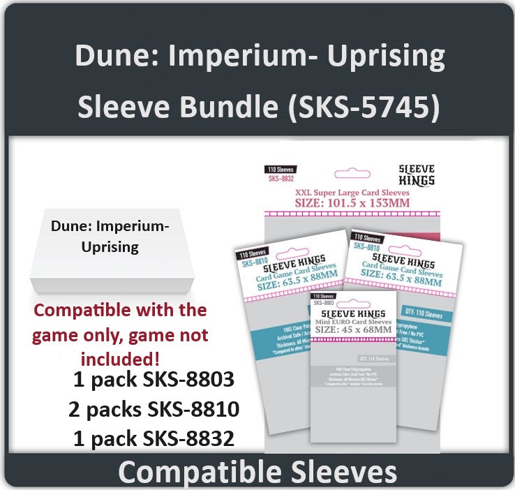 Dune: Imperium Uprising" Compatible Card Sleeve Bundle (8803 X 1, 8 sleevekings Dune: Imperium Uprising" Compatible Card Sleeve Bundle (8803 X 1, 8 sleevekings